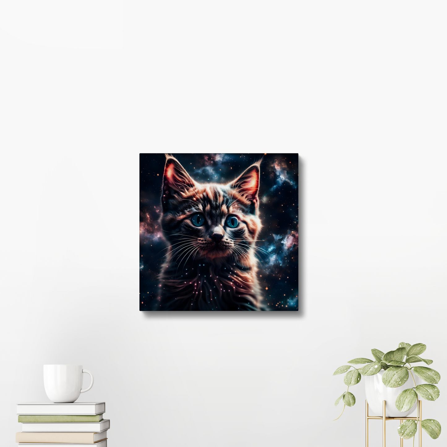 Kitten made of Galaxies Canvas