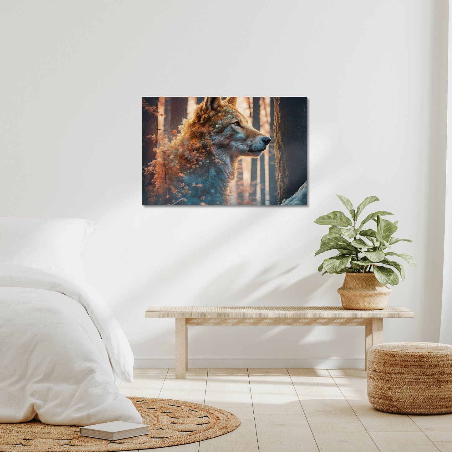 Wolf and nature as one Canvas