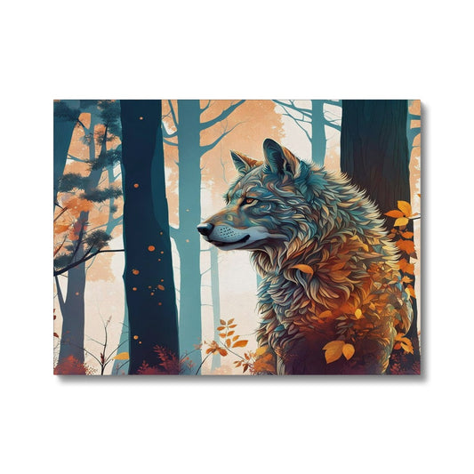 Artistic wolf in woods Canvas